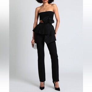 Women's Exploded Bow Long Cigarette Trouser in Black Size 44